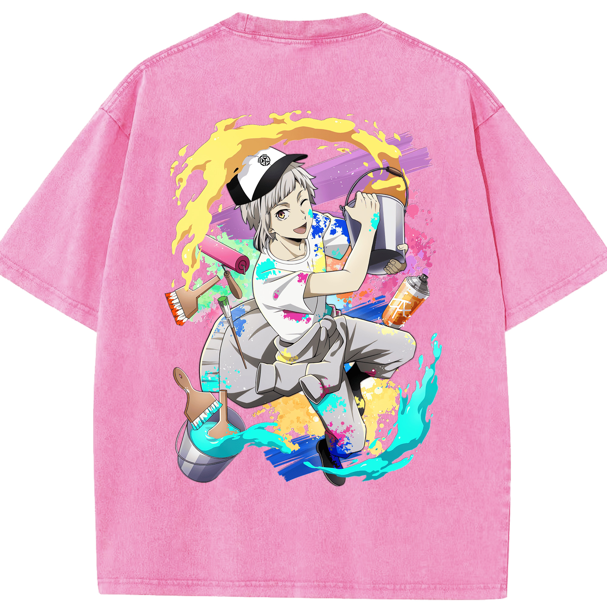 （画像用） 文豪ストレイドッグス Bungo Stray Dogs 綿100% ヴィンテージ風 半袖Tシャツ（背面プリント）
